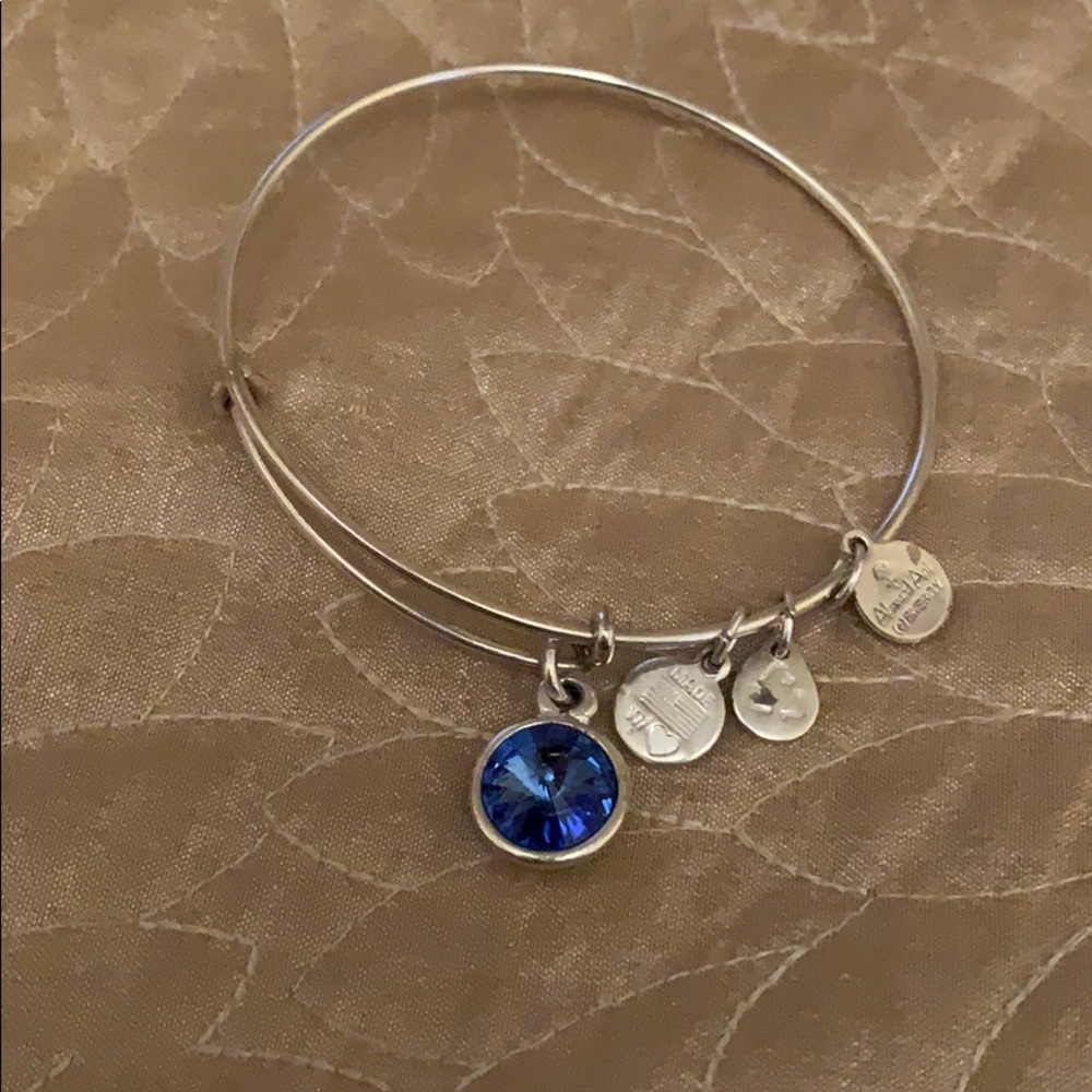 Alex and Ani Sapphire Birthstone Charm Bangle